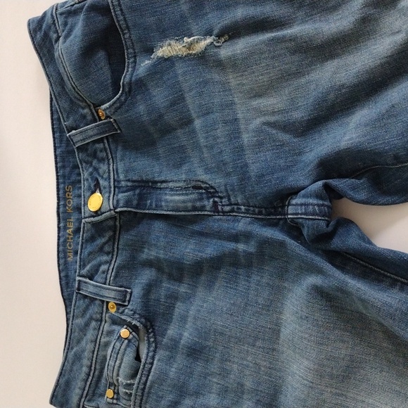 Michael Kors Women's Size 2 Dillion Relaxed Denim Distressed Blue Jeans - Picture 9 of 16